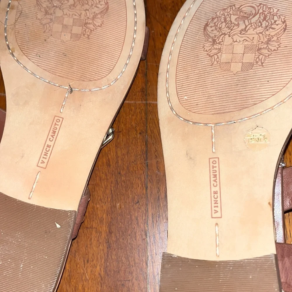 Vince Camuto Studded Brown/Tan Strappy Sandals